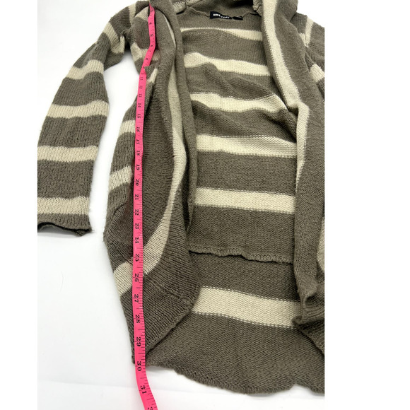 Wet Seal Tan Cream Striped Long Cardigan Sweater - Picture 3 of 7